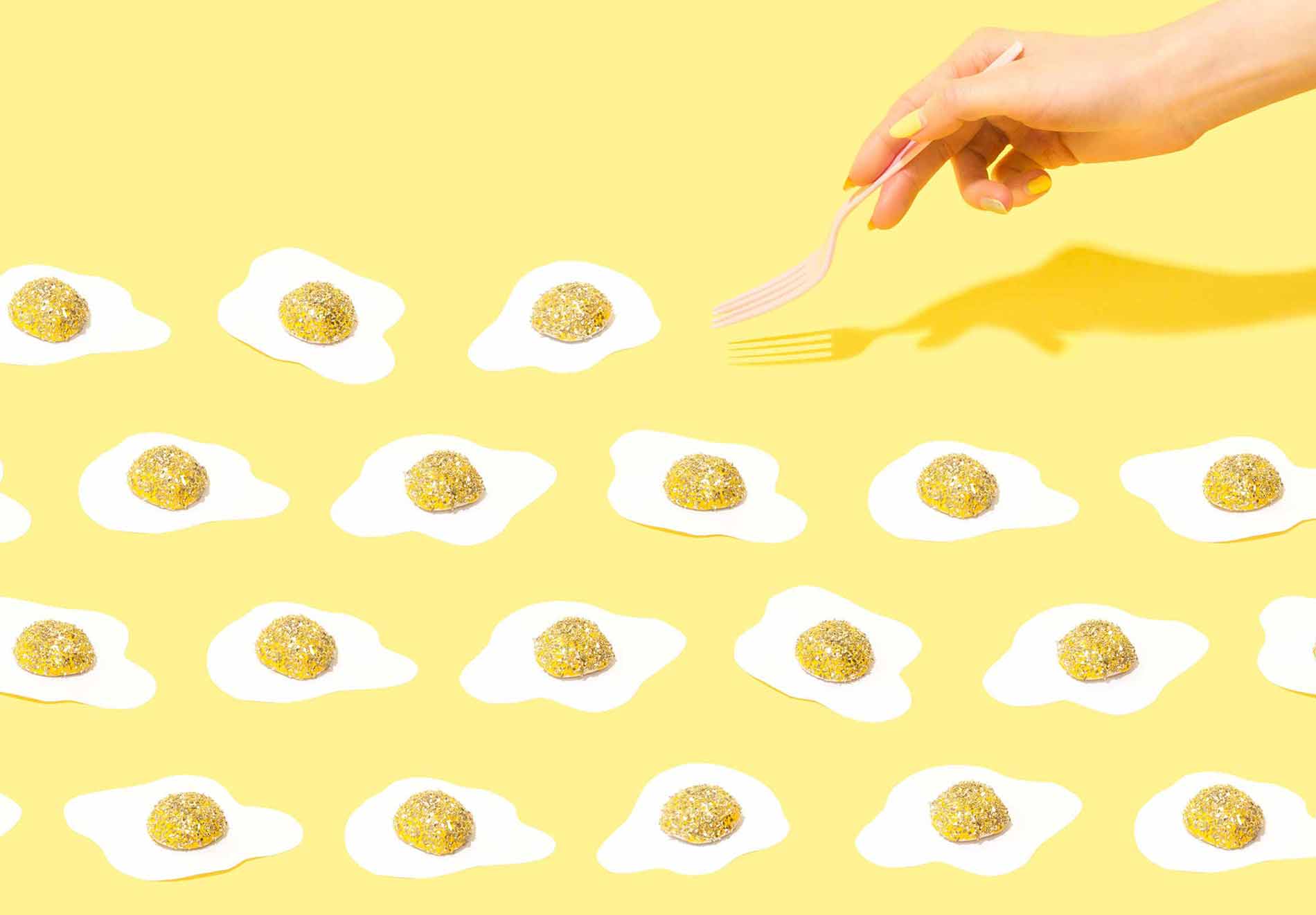 Glittery Stylized Eggs